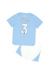 Fotbalové Dres Manchester City Ruben Dias #3 Dětské Domácí Oblečení 2023-24 Krátký Rukáv (+ trenýrky)